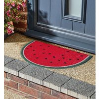 Nicoman Spaghetti Loofah Halfmoon Door Mat 70 x 44cm - Water Melon in Red | Size: 44 cm x 70 cm