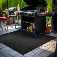 Nicoman HEX Rubber BBQ Floor Protection Mat 150cm x 90cm in Black | Size: 150 cm x 90 cm