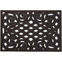 Nicoman Victorian Style Outdoor Door Mat - Heavy Duty Non-Slip Entrance Mat in Dark Brown | Size: 45 cm x 75 cm