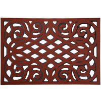 Nicoman Victorian Style Outdoor Door Mat - Heavy Duty Non-Slip Entrance Mat in Terracotta | Size: 45 cm x 75 cm