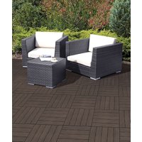 Nicoman Pack of 40 Cosmo Garden Patio Cosmopolitan Interlocking Decking Tiles in Brown | Size: 1 Pack