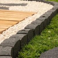 Nicoman Flexible Lawn Edging Roman Stone Garden Border 1.2m in Grey | Size: 24 Pack
