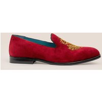 Archer Bordo Velvet Embroidered Slipper