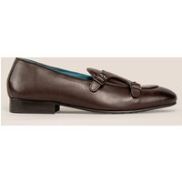 Oswin Hyde Men's Clifford Leather Monk Loafer in Brown | Size: 10