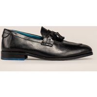 Oswin Hyde Men's Emmet Leather Tassel Loafer in Black | Size: 8