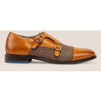 Oscar Leather Tweed Monk Strap