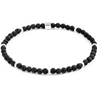 ANCHOR & CREW Men's Tekapo Silver & Stone Bracelet in Black | Size: 21 cm