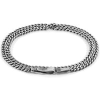 ANCHOR & CREW Men's Crossjack Double Sail Silver Chain Bracelet | Size: 21 cm