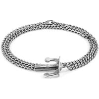 ANCHOR & CREW Men's Union Anchor Double Silver Chain Bracelet | Size: 19 cm