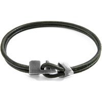 & Brixham Silver & Round Leather Bracelet cm