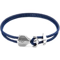 ANCHOR & CREW Men's Delta Anchor Silver & Rope Bracelet in Navy | Size: 19 cm