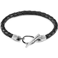 & Jura Silver & Braided Leather Bracelet cm
