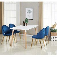 Life Interiors 'Lucia Halo' Dining Set with a Table & Chairs Set of 4 in Baby Blue