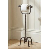 Dibor Vintage Style Iron Antique Toilet Paper Holder Freestanding Bathroom Toilet Roll Holder in Brown