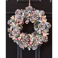Dibor Pastel Pink Driftwood Xmas Decor Front Door Christmas Wreath 33cm
