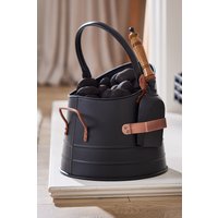Dibor Traditional Black Copper Fireplace Storage Fireside Coal Bucket with Scoop
