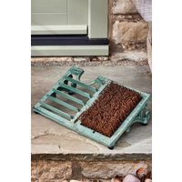 Dibor Traditional Style Fern Green Outdoor Garden Brush Boot Scraper | Size: Medium