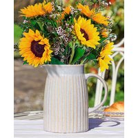 Dibor Traditional Large Rustic Flower Pot Decoration Pitcher Jug Vase in Blue