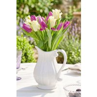 Dibor Gladestry Classical Pitcher Table Decoration Jug Flower Vase in White | Size: Large
