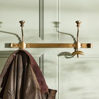 Dibor Vintage Style Duke Short Antique Brass Metal Coat Holder Wall Hooks in Gold | Size: Small