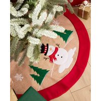Dibor Traditional Red Snowman Christmas Tree Decoration Christmas Tree Skirt 86cm
