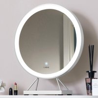 CARME HOME Belle Medium Silver Frame Touch Sensor LED Makeup Mirror with Lights