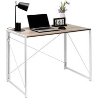 House of Home Folding Computer Writing Desk Wooden Foldable Study Coffee Table Laptop Office in White