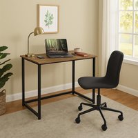 House of Home Computer Desk Wooden Foldable Laptop Office PC Folding for Storage in Brown