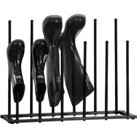 House of Home 6 Pair Welly Walking Boot Stand Dryer Metal Shoe Rack Garden Shed Home Storage in Black