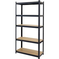 House of Home Boltless 5 Tier Shelving Racking Heavy Duty Steel Shelf Unit Shed Garage Black