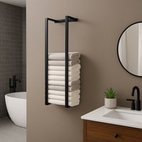 House of Home Wall Mounted Black Stainless Steel Double Bar Towel Rail 75cm