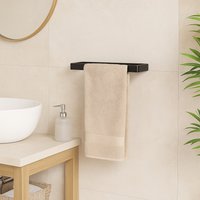 House of Home Wall Mounted Black Towel Holder 20cm Rectangle Rail