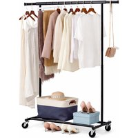 House of Home Heavy Duty Black Clothes Rail Adjustable Width & Height