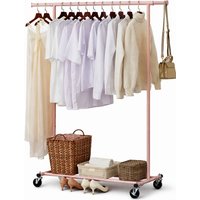 House of Home Heavy Duty Pink Clothes Rail Adjustable Width Height