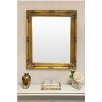 Downton Interiors Antique Gold Wood Frame Wall Mirror 73cm x 63cm | Size: Medium