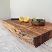 Downton Interiors Professional Chef Live Edge Acacia Wood Chopping Board - Large in Brown