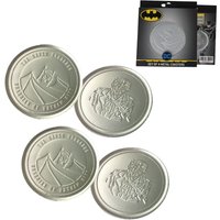 DC Superhero Set of 4 Embossed Metal Coasters in Metallics