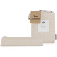 Panda London Panda Bamboo & French Linen Fitted Sheet in Beige | Size: King
