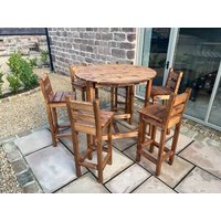 Charles Taylor Trading Deluxe Alfresco Bar Set Six Seater in Brown