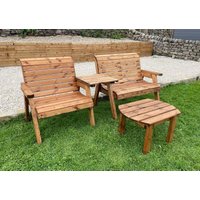 Charles Taylor Trading Straight Grand Chair & Bench With Rect Coffee in Brown