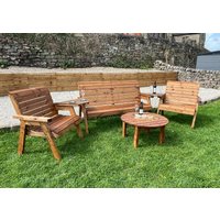 Charles Taylor Trading Large Five Seat Mutli Set With Round Coffee in Brown