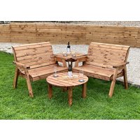 Charles Taylor Trading Four Seater Balmoral Corner set With Round Coffee in Brown