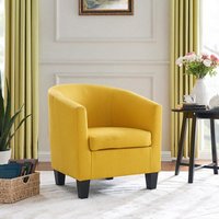 Home Detail Canberra Tub Chair Accent Chair With Wooden Legs in Yellow