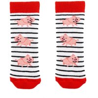 Squelch Wellies Childs Wellie Socks 1-2 Yrs Pigs in White | Size: 1-2 Years