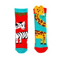 Squelch Wellies Childs Wellie Socks 3-6 Yrs Giraffe & Zebra | Size: 3-6 Years