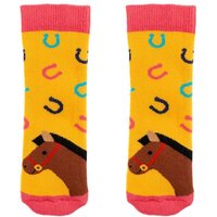 Squelch Wellies Childs Wellie Socks 1-2 Yrs Orange Horses | Size: 1-2 Years