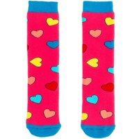Squelch Wellies Childs Wellie Socks 3-6 Yrs Hearts in Pink | Size: 3-6 Years