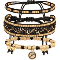 Bibi Bijoux Women's Black Geometric Bead Bracelet Set