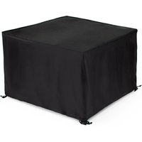 FINEWAY Extra Heavy Duty Waterproof Rattan Cube Set Cover with PVC Lining, Eyelets & Drawstring in Black