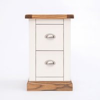 Cabinet Bits Tropea 2 Drawer Petite Bedside Table in Off-White